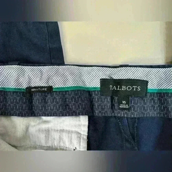Talbots Signature Navy Ankle CropStraight Leg Khaki Chino Pants Women’s 16 Fall - Picture 7 of 12